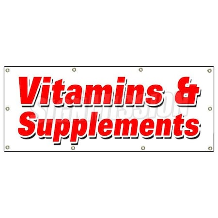Signmission VITAMINS & SUPPLEMENTS BANNER SIGN leading brands nature healthy sale B-96 Vitamins & Supplements